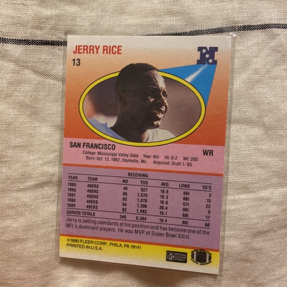 FLEER’90 Jerry Rice WR football card - Picture 2 of 4
